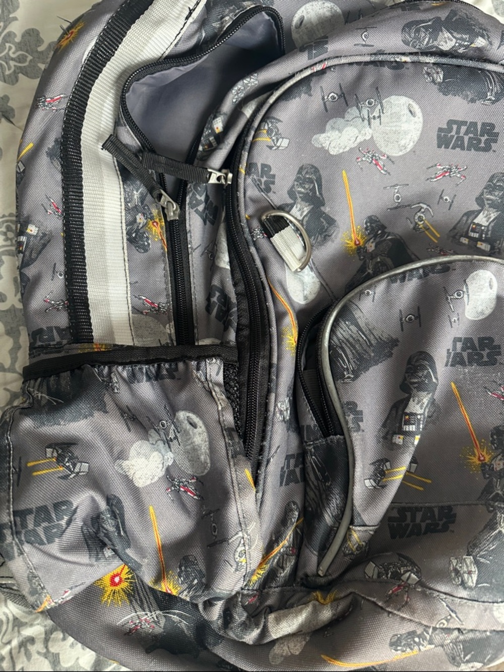 Potter Barn Star Wars Gray Darth Vader Print Backpack - Picture 6 of 11